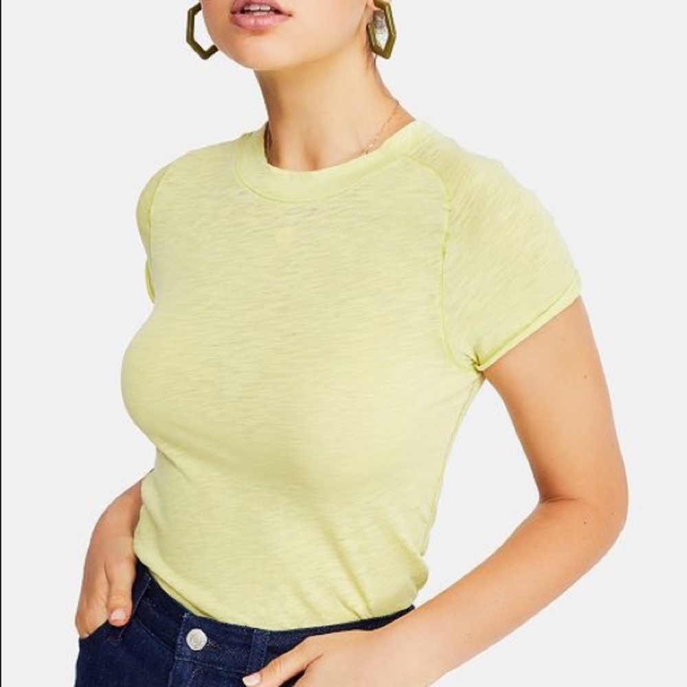 FREE PEOPLE Crewneck Casual Tee, Medium & Large